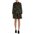 Camila Chiffon Mock Neck Long Sleeve Button Fro...