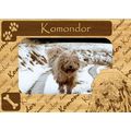 Komondor w Paws Engraved Wood Picture Frame Magnet
