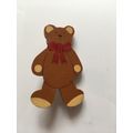 BEAR PIN BADGE / BROOCH - WOODEN BEAR