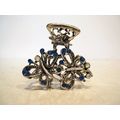 Jeweled antique style silver metal butterfly ha...