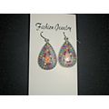 Fabulous multi colour pear drop hook earrings