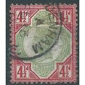 1892 SG206 4 1/2d Green & Carmine DENHAM CDS Fi...