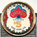Garden City $5. Casino Chip - San Jose, California