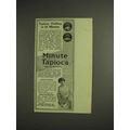 1914 Minute Tapioca Ad - Pudding in 15 Minutes