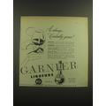 1946 Garnier Liqueurs Ad - As always cordially ...