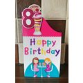 8 Today - Girls Glitter Card - Happy Birthday