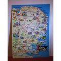 MAP OF EAST ANGLIA unused postcard by E T W Den...