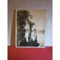 a YOUNG LAD PUNTING ON THE RIVER , 1920-30s? small photograph =