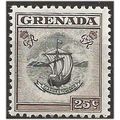Grenada 1951 SG181 25c Black & Sepia Mounted Mi...