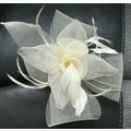 Elegant beige cream Fascinator Hat plastic hair...
