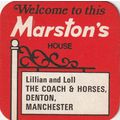 BEER MAT - MARSTONS BREWERY - COACH & HORSES, D...