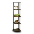 5-Tier Corner Display Shelf Bookcase in Espress...