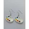 Funky Quirky Artist Pallet Novelty Punk Dangle Drop Earrings UK