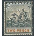 Barbados 1899 SG108 2d Slate-Black & Orange Mou...