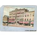 CT Meriden Postcard The Cahill Block Street Sce...