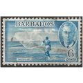 Barbados 1950 SG275 6c Light Blue Fine Used . ..