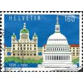 SWITZERLAND, Federal Parliament Building, Bern, Washington, blue 1991, 160c