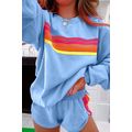 Beau Blue Striped Accent Pullover and Shorts Tw...