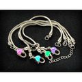 5 pcs Coloured Love Heart Clasps Snake Chain Si...