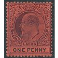 Lagos 1904 SG55 1d Purple & Black/Red Mounted M...