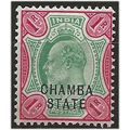 Chamba (ICS) 1904 SG40 1 Rupee Green & Carmine ...