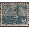 POLAND, Sowing Man, blue 1921, 10 Gr, #2