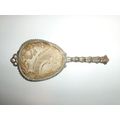 Vintage 5" Gold Tone Hand Mirror with Brocade C...