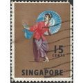 SINGAPORE, Tari Payong, brown 1968, 15c, #3