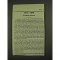 1903 Postum Cereal Coffee Ad - Two Tips Both Wi...