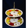 Lefton Country Garden two tier tidbit 6244 flow...