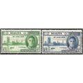 Malta 1946 Victory Set SG232-233 Mounted Mint . ..