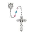 COLORED ROSARY, SWAROVSKI, STERLING SILVER CRUC...