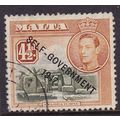 MALTA 1948 SELF-GOVERNMENT 1947 OVERPRINT ON 4 ...