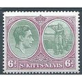 St Kitts-Nevis 1948 SG74d 6d Green & Purple Per...
