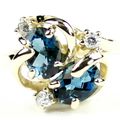 London Blue Topaz, 10KY Gold Ring, R016
