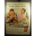 1957 7-Up Soda Ad - Hefty feast or slim snack.. it's super with this taste