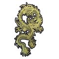 Oriental Dragon Iron On Patch Large Embroidered...