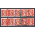 BULK STOCK.(1st) Bright Orange-Red x 10.Type Un...