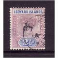 LEEWARD ISLANDS 1890 SG 3 2 1/2d DULL MAUVE AND...