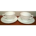 VINTAGE MILK GLASS ' COFFEE CUP & SAUCER ' Harv...