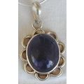 Purple flower glass pendant