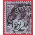 GB QV 1887 2.5d PURPLE/BLUE SG201 GU LONDON SCR...