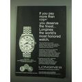 1969 Longines Ultra-Chron #8002 Watch Ad - You ...