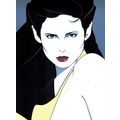 Orig 80s Patrick Nagel Print long hair Woman Di...
