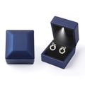 Earrings Box with LED Light Velvet Jewelry Gift...