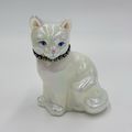 Fenton Art Glass Iridescent Blue Necklace Cat F...
