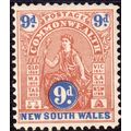 New South Wales Sg352 9d Yellow-Brown & Ultrama...