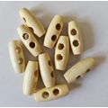 10 Pale Wood Colour Toggle or Horn Wooden Butto...