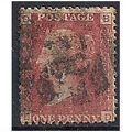 1858 SG43 1d Red Plate 157 Good Used Check Lett...