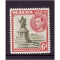 MALTA 1938 SG 225 6d OLIVE GREEN AND SCARLET M/...